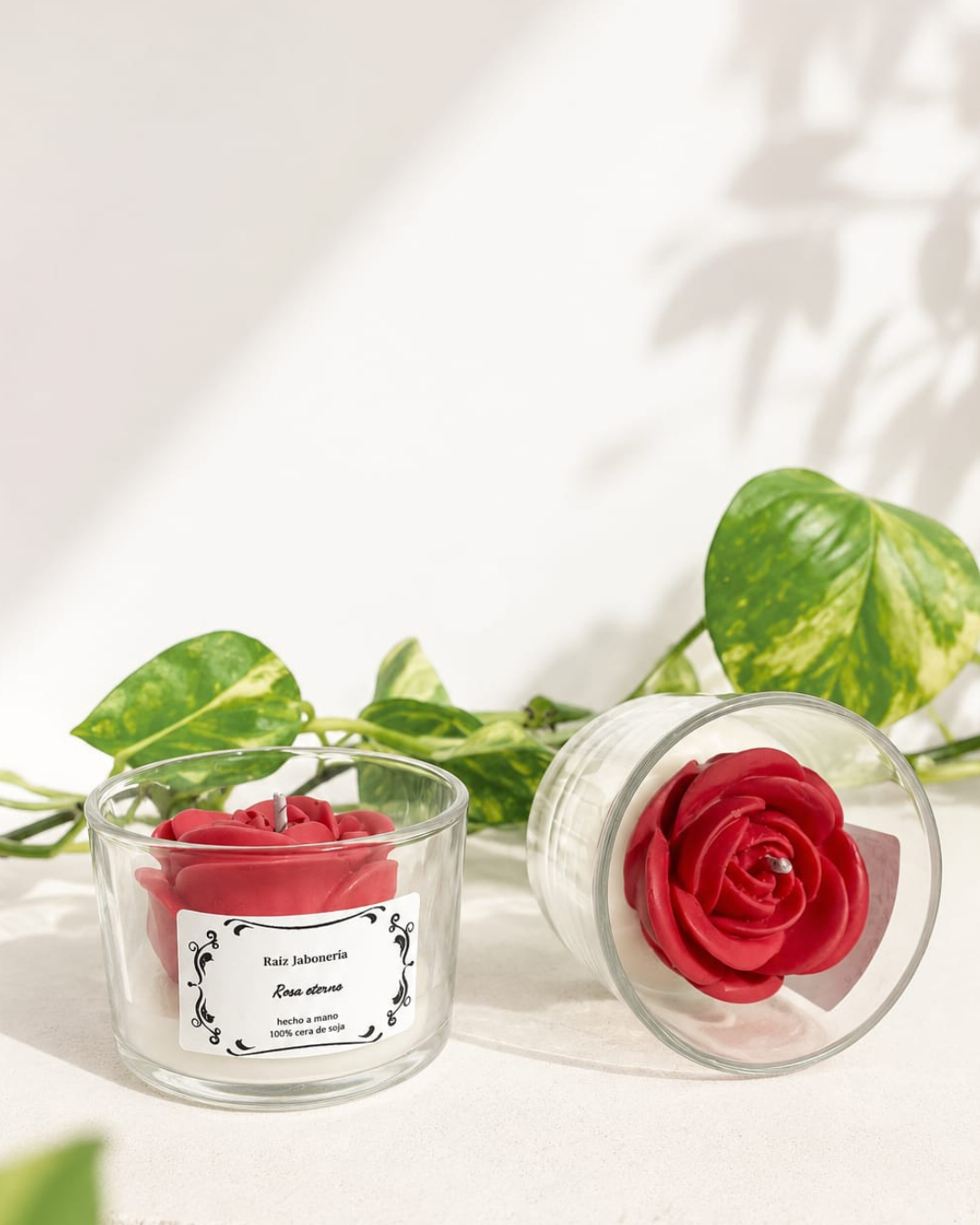 Vela Rosa Floral - Toque Romántico