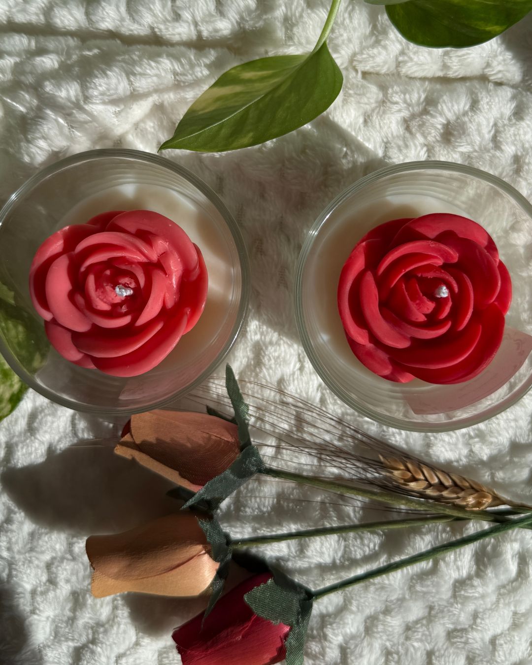 Vela Rosa Floral - Toque Romántico