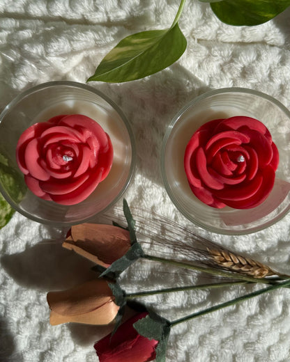 Vela Rosa Floral - Toque Romántico
