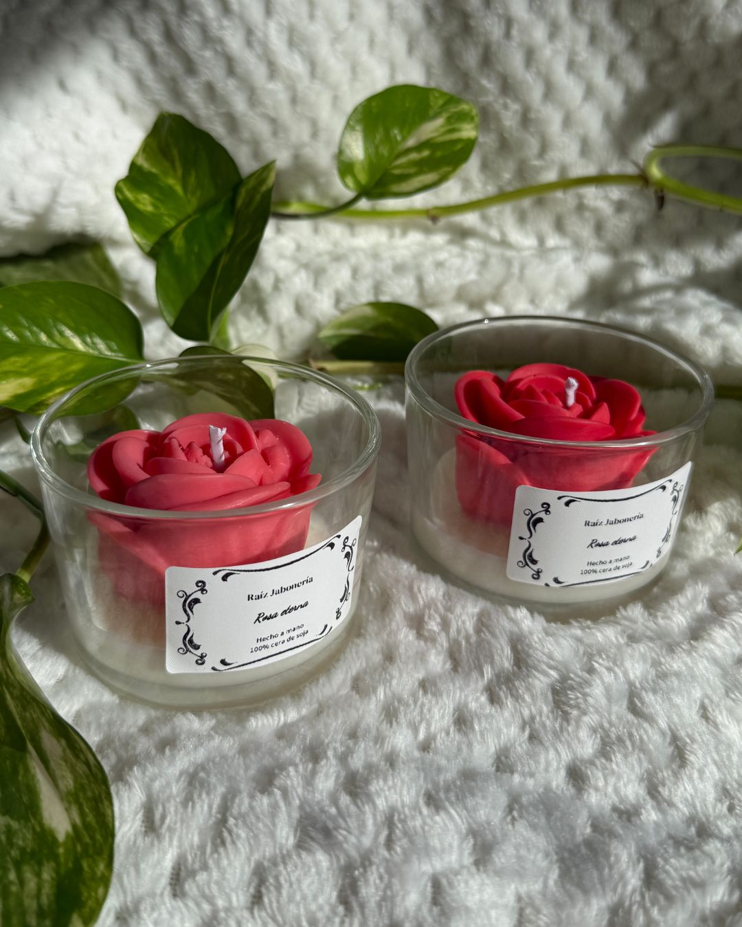 Vela Rosa Floral - Toque Romántico