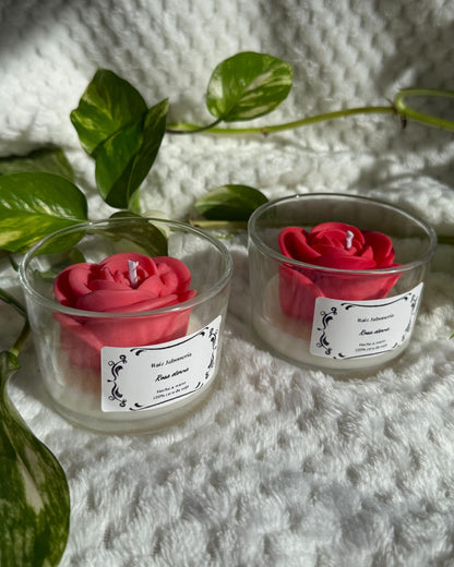 Vela Rosa Floral - Toque Romántico
