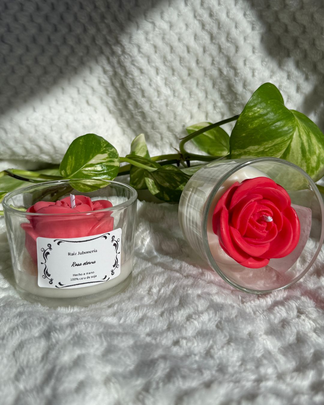 Vela Rosa Floral - Toque Romántico